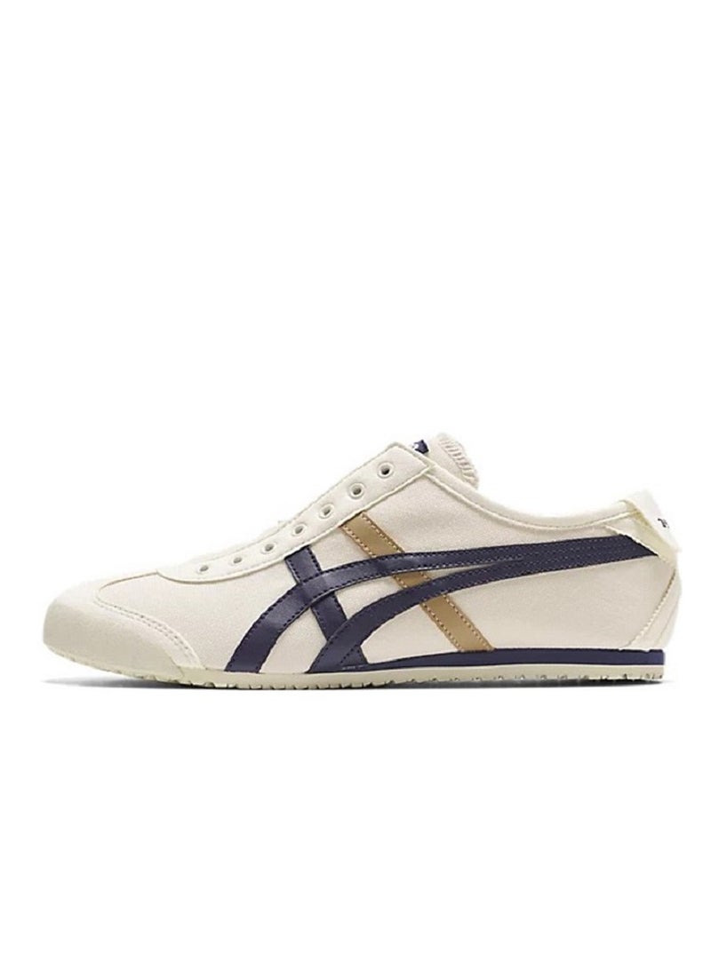 Onitsuka Tiger MEXICO 66 Slip-On Canvas Casual Colorblock Sneakers Shoes Beige/White/Blue - Image 1