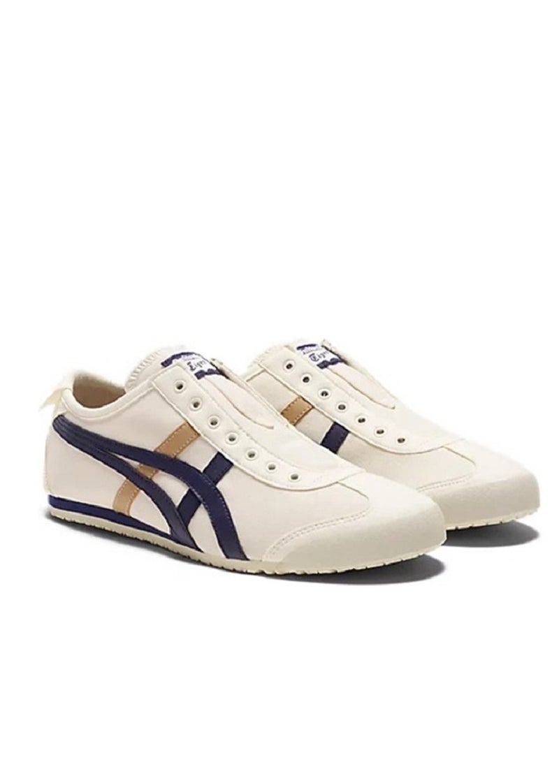 Onitsuka Tiger MEXICO 66 Slip-On Canvas Casual Colorblock Sneakers Shoes Beige/White/Blue - Image 2