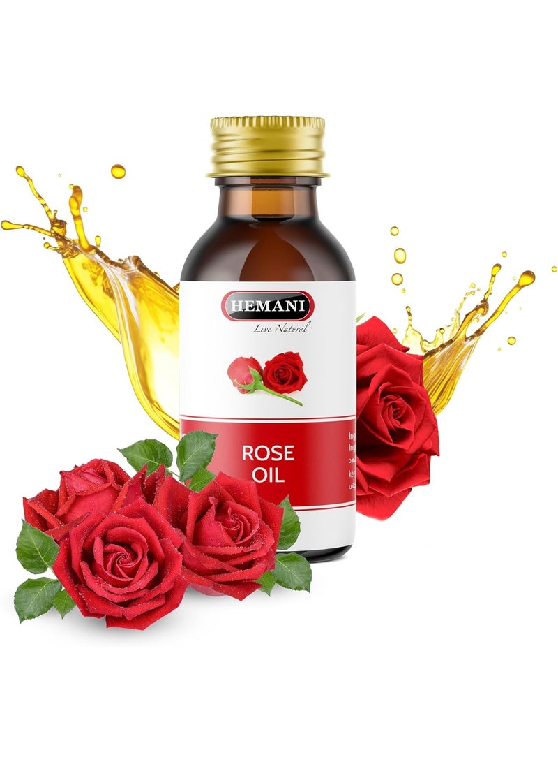 Hemani Rose Oil 30ml | 100% Pure Essential Oil for Skin Glow, Hair Strength, Face Care, Massage & Aromatherapy - Image 2
