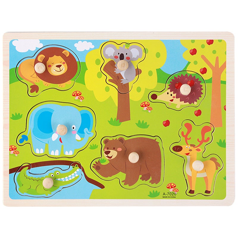 Wooden Traffic Children'S Three-Dimensional Jigsaw Puzzle 3-6 Years Old Intellectual Building Blocks Puzzle Puzzle Toy Smart Hand-Held Board - Image 1