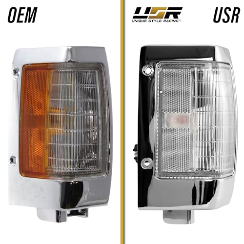 USR UNIQUE STYLE RACING USR 90-97 Hardbody Pickup Corner Light – CLEAR Corner Lamps (Left + Right) Pair - Compatible with 1990-1997 Nissan Pick Up Hardbody Truck All Models (CLEAR CORNER LAMPS w/SOCKETS & BULBS - Plug&Play) - Image 5