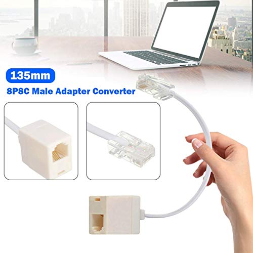 Uvital RJ45 to RJ11 Converter Adapter Connector M/F Cable, Ethernet RJ45 8P4C Male to Telephone RJ11 6P4C Female Converter Cord(White, 4 Pack) - Image 5