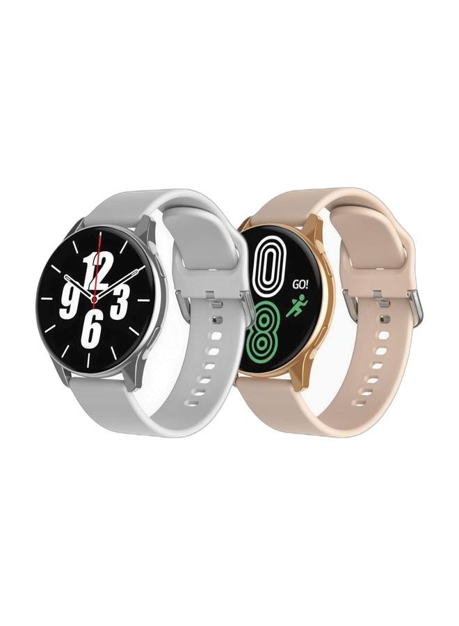 Round Screen T2 PRO Smart Watch Bluetooth Call Heart Rate 1.52inch Full Screen Touch Sports Watch Silver - Image 1