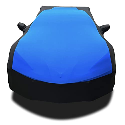 SR1 Performance C8 Corvette Ultraguard Stretch Satin Indoor Car Cover : Sport Series - The Ultimate High End Custom Fit for 2020-2025 Stingray, Z06, Z51, E-Ray Corvettes (Blue/Black) - Image 5