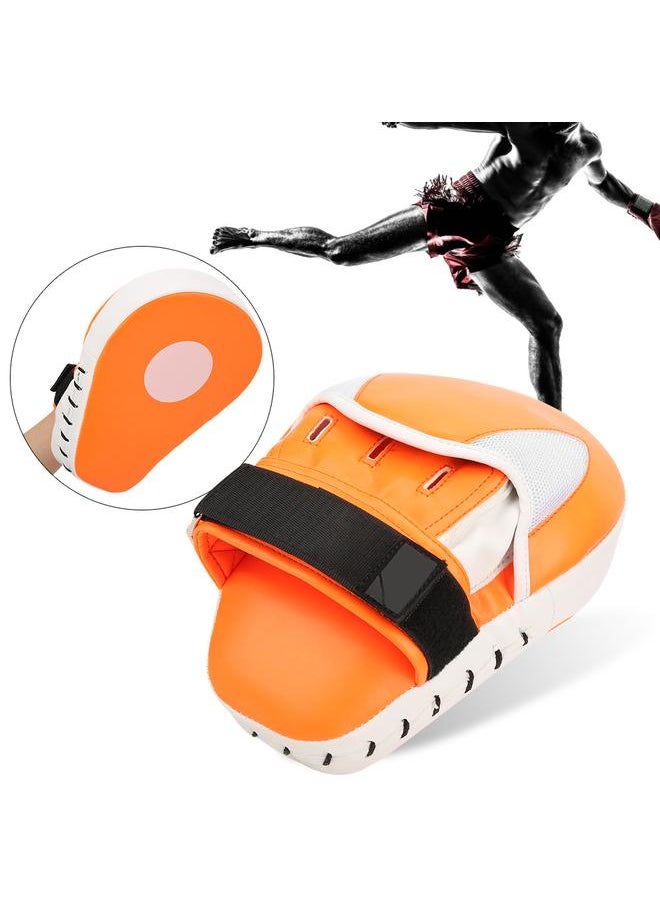 Thoraya - Boxing Glove Pad Arc Foot Hand Training Target with Hook&loop for Karate Sparring Muay Thaiorange - Image 1