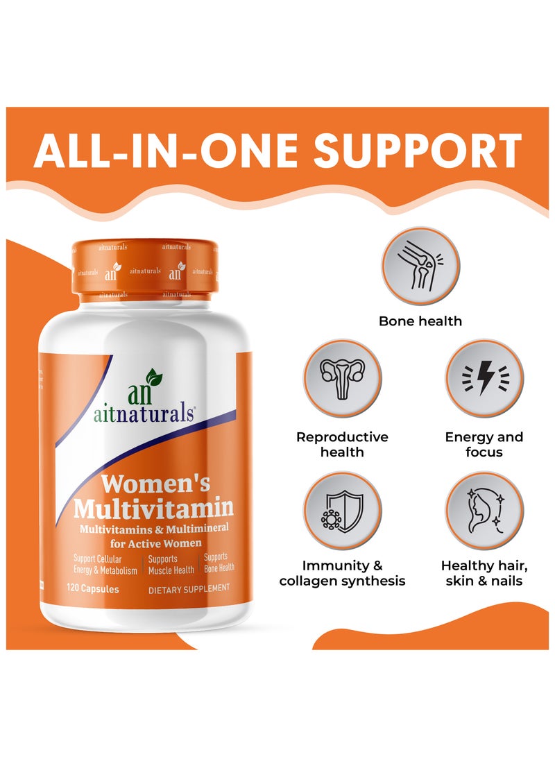 Aitnaturals Women's Multivitamin and Multimineral for Active Women 120 Capsules - Image 5