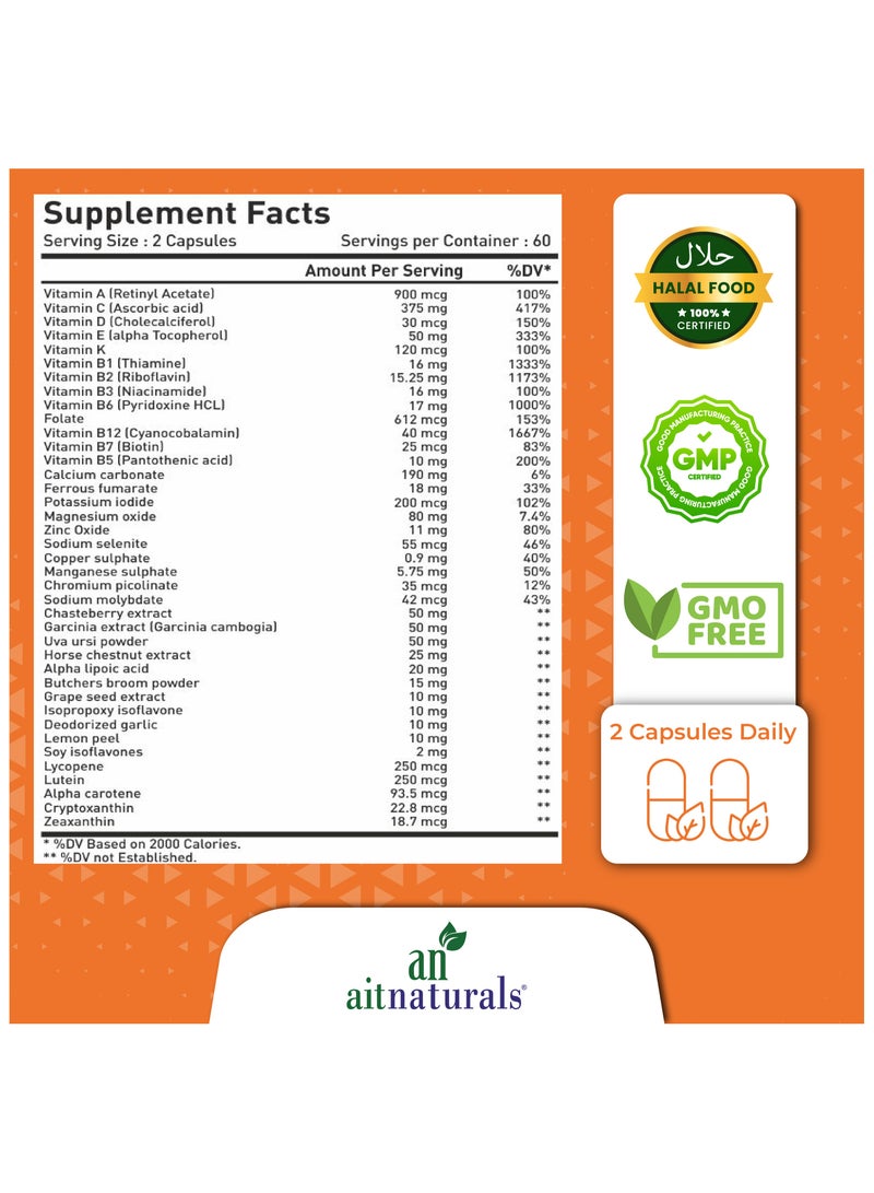 Aitnaturals Women's Multivitamin and Multimineral for Active Women 120 Capsules - Image 2