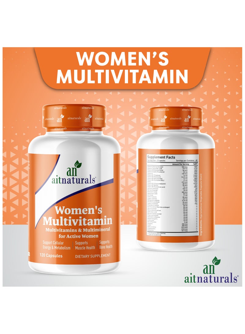 Aitnaturals Women's Multivitamin and Multimineral for Active Women 120 Capsules - Image 3