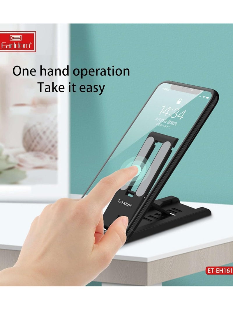 Earldom EH161 Adjustable Smartphone Stand – Foldable, Portable Phone Holder Made from Durable Polypropylene, Multi-Angle Viewing for Desk, Compatible with All Smartphones and Tablets  - Image 3