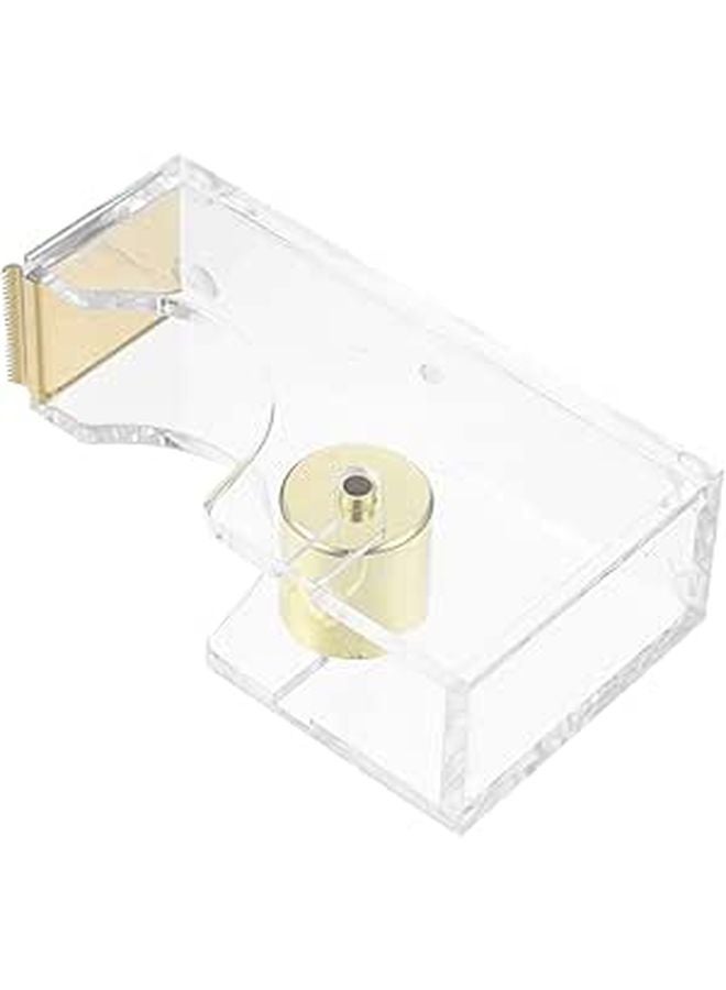 Heavy Duty Desktop Tape Dispenser With Acrylic Base Gold Color For Home Office Use - Image 1