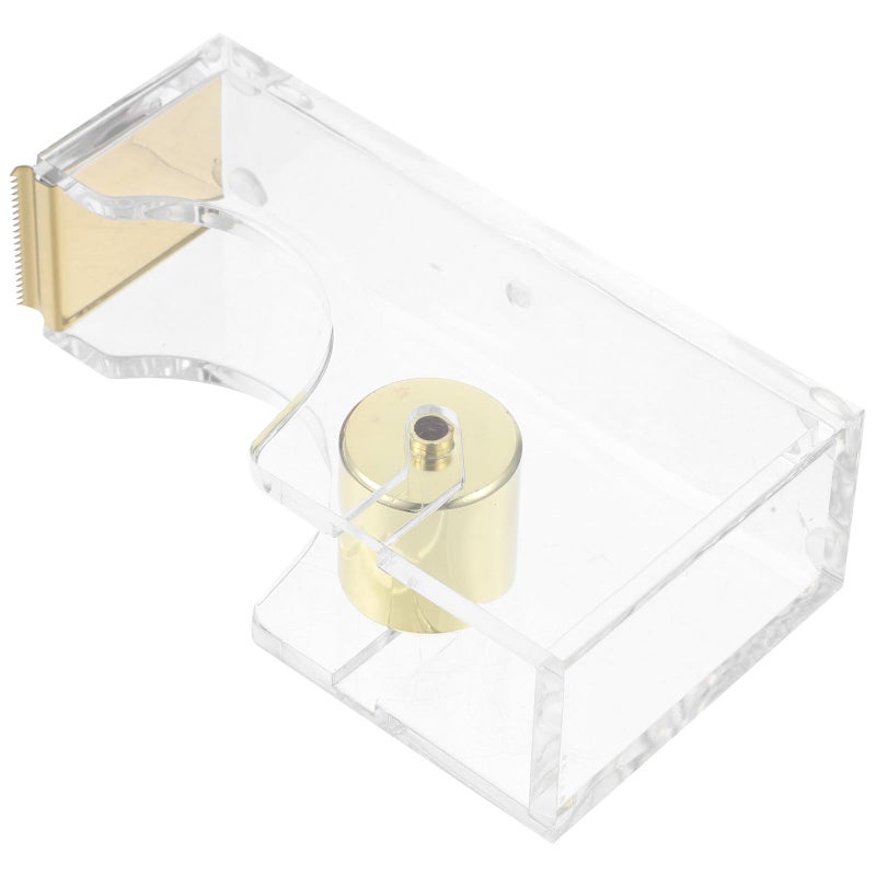 Heavy Duty Desktop Tape Dispenser With Acrylic Base Gold Color For Home Office Use - Image 2