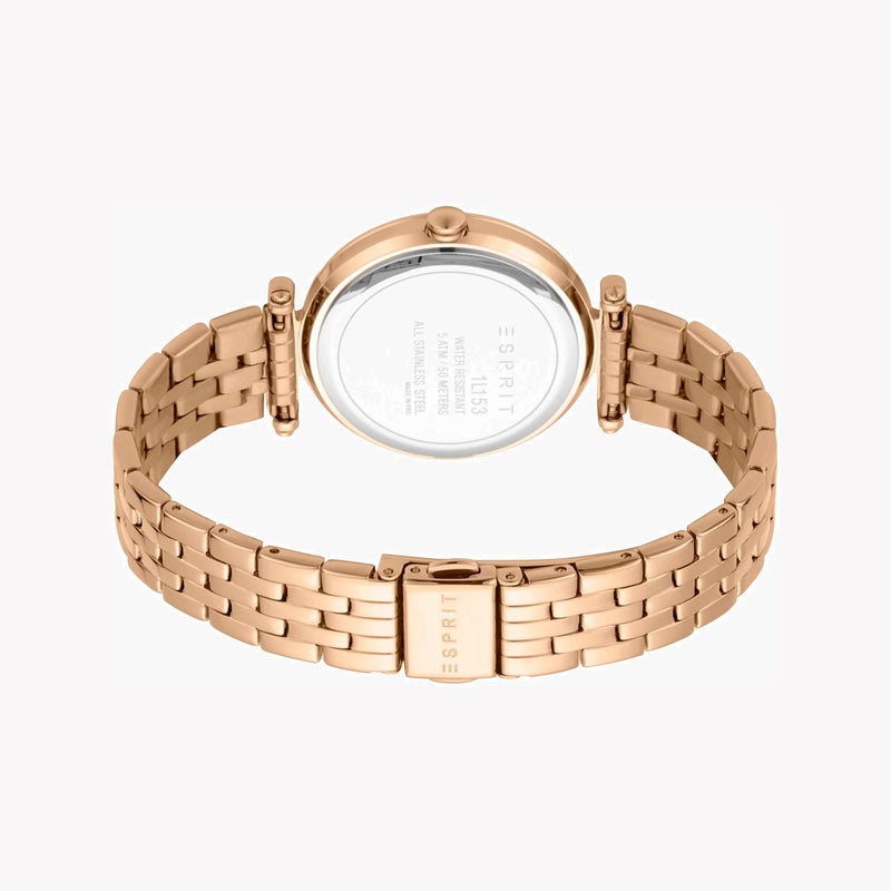 ESPRIT Women's Rose Gold Stainless Steel Watch, Silver Dial|ES1L153M1045 - Image 3