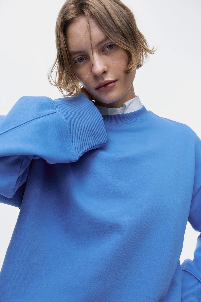 اتش اند ام سويت شيرت قطني بقصة واسعة