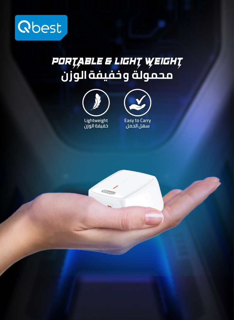 Qbest 20W Type-C PD & QC 3.0 USB Dual Port Quick Power Charger Adapter – High-Speed Charging with Smart IC, 2 Ports for Fast Power Delivery - Image 5