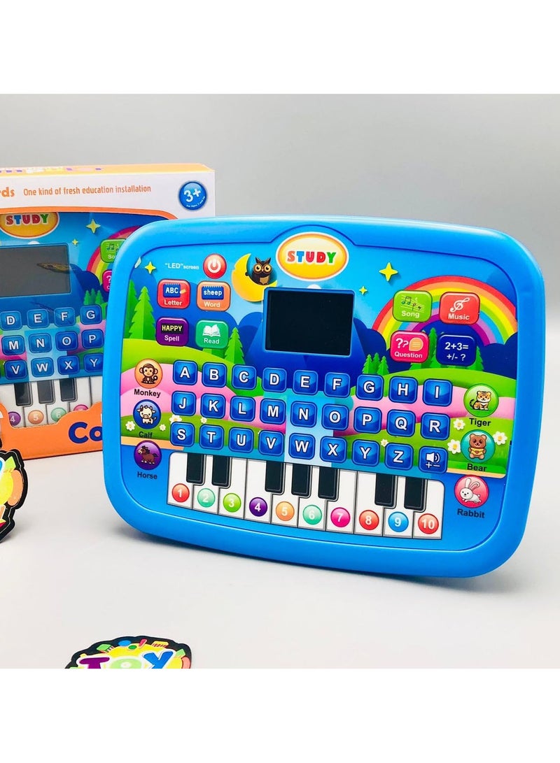 Educational tablet and piano 2 in 1 for teaching the English language with LED lighting for children - Image 1