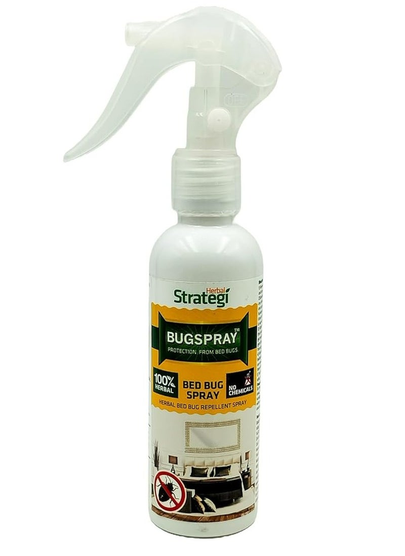 Herbal Strategi Bed Bug Repellent Spray - Natural, Vegan & Eco-Friendly | 100% Herbal and Chemical free | Baby and Pet Safe - 100 ml  - Image 1