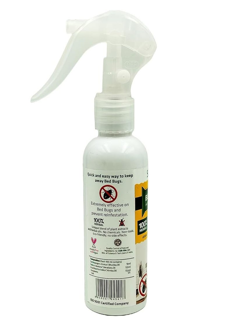 Herbal Strategi Bed Bug Repellent Spray - Natural, Vegan & Eco-Friendly | 100% Herbal and Chemical free | Baby and Pet Safe - 100 ml  - Image 2