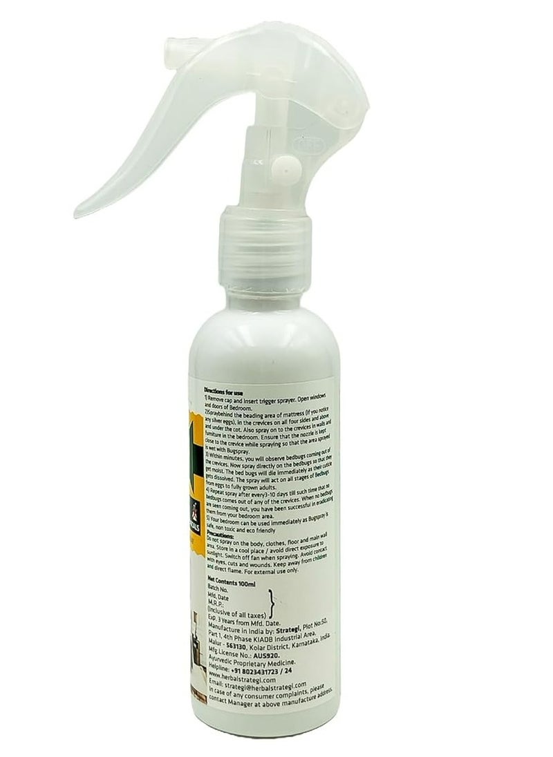 Herbal Strategi Bed Bug Repellent Spray - Natural, Vegan & Eco-Friendly | 100% Herbal and Chemical free | Baby and Pet Safe - 100 ml  - Image 3
