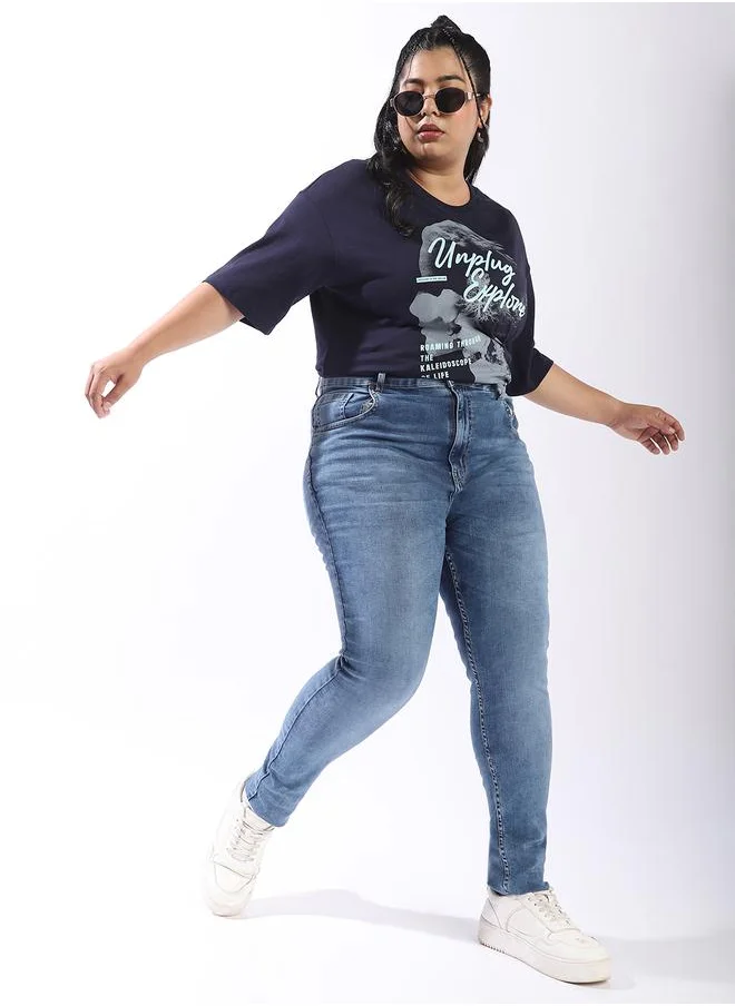 هاي ستار Blue Jeans Plain Button Woven Full High-rise for Women – Style that defines you
