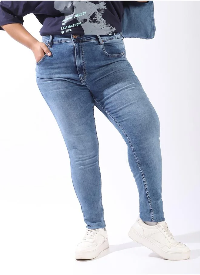 هاي ستار Blue Jeans Plain Button Woven Full High-rise for Women – Style that defines you