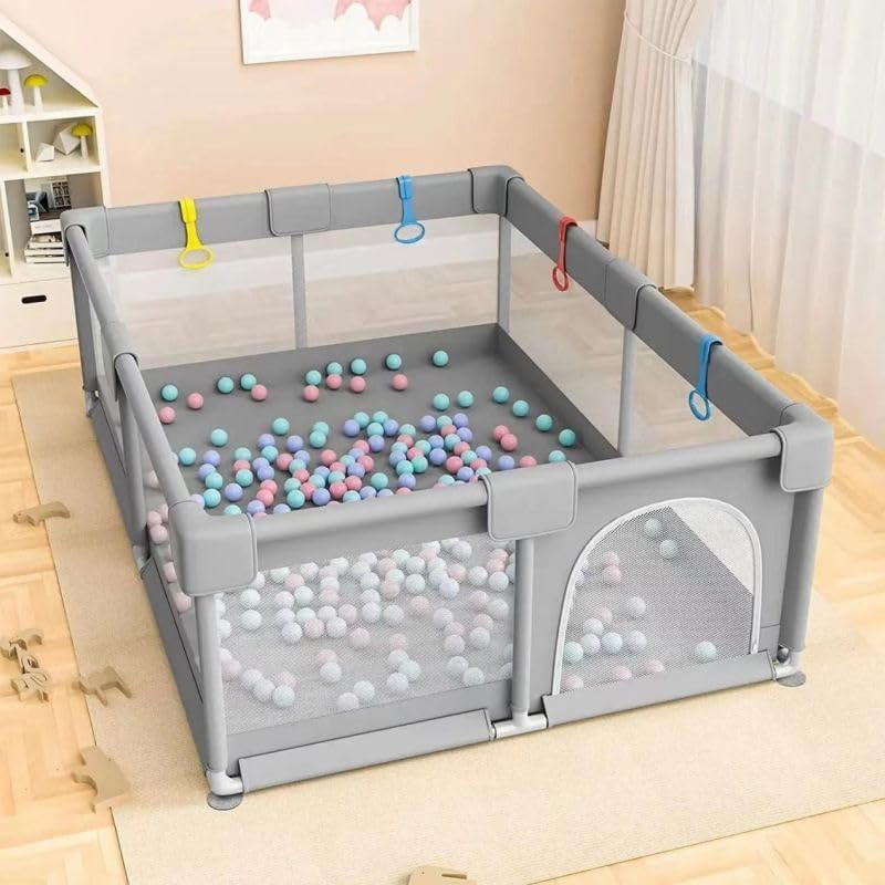 Dreeba Children's Playpen With balls and Handrails - 150 * 120 * 65 cm - BL-13-a Grey - Image 3