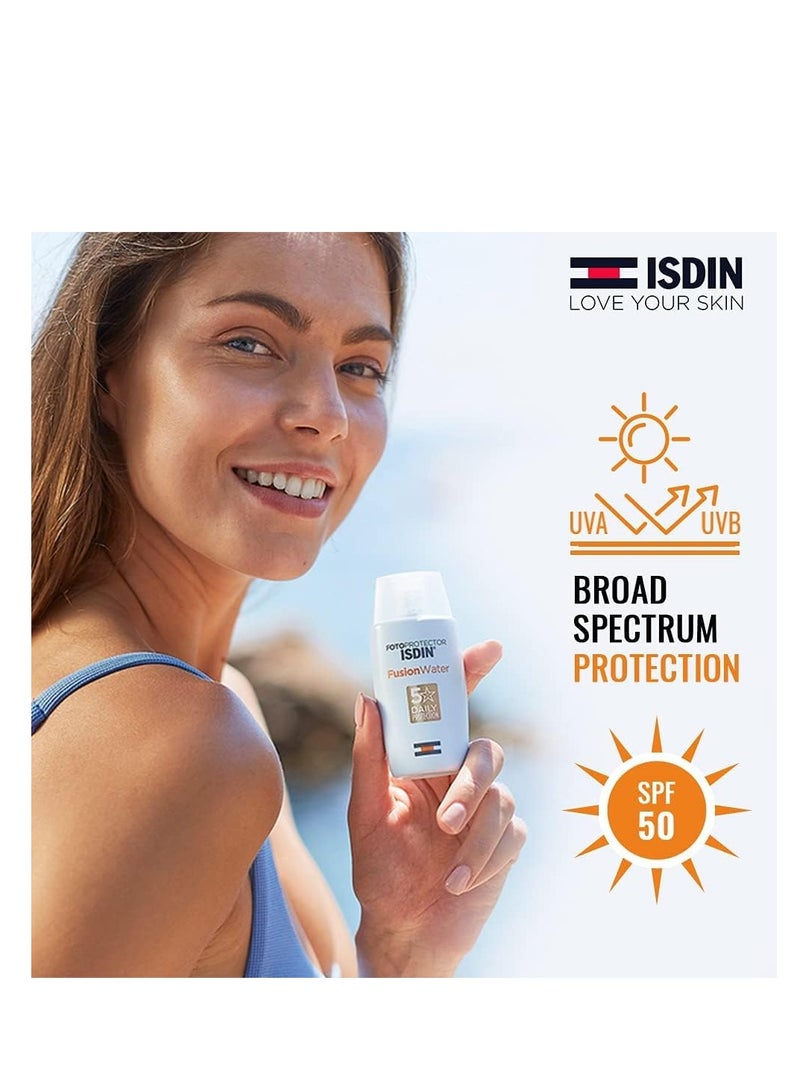 Isdinceutics Fotoprotector Fusion Water SPF 50 - Oil-Free Sunscreen for Daily Protection - Image 3