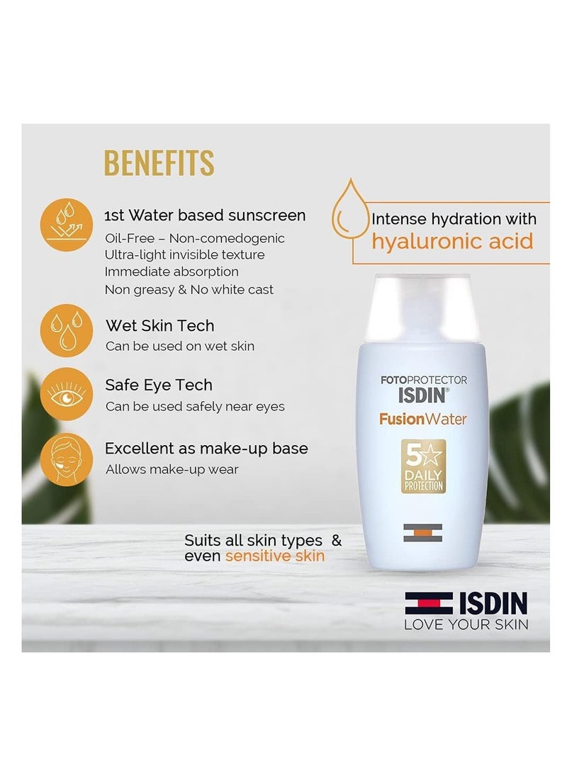 Isdinceutics Fotoprotector Fusion Water SPF 50 - Oil-Free Sunscreen for Daily Protection - Image 5