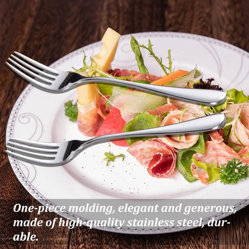 Senzeal 12pcs Stainless Steel Dessert Fork Set 5.5 Inch Mirror Finish Salad Forks Cake Fork for Home Kitchen Restaurant Bar Parties Events Wedding - Image 3