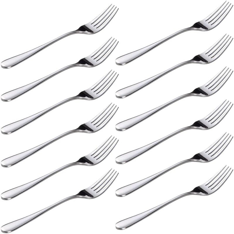 Senzeal 12pcs Stainless Steel Dessert Fork Set 5.5 Inch Mirror Finish Salad Forks Cake Fork for Home Kitchen Restaurant Bar Parties Events Wedding - Image 1