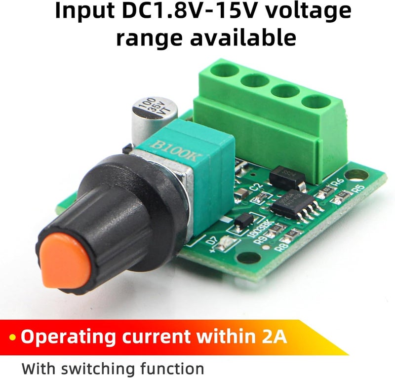 RioRand RR-PWM-15V Low Voltage Dc 1.8v 3v 5v 6v 12v 2a Motor Speed Controller PWM - Image 4