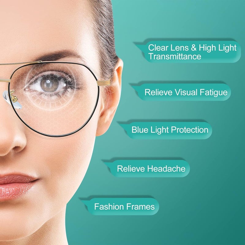 Blue Light Blocking Glasses Lightweight Computer Gaming Glasses with Blue Light Filter Eyewear for Women Men Anti TV Phone Glare Eyeglasses - Image 3