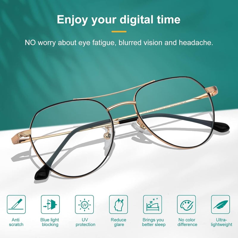 Blue Light Blocking Glasses Lightweight Computer Gaming Glasses with Blue Light Filter Eyewear for Women Men Anti TV Phone Glare Eyeglasses - Image 2