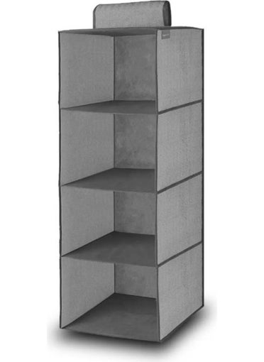 Qasul 4 Compartment Layered Pocket Hanging Clothes Wardrobe Foldable Clothing Storage Shelves Organizer  - Image 1