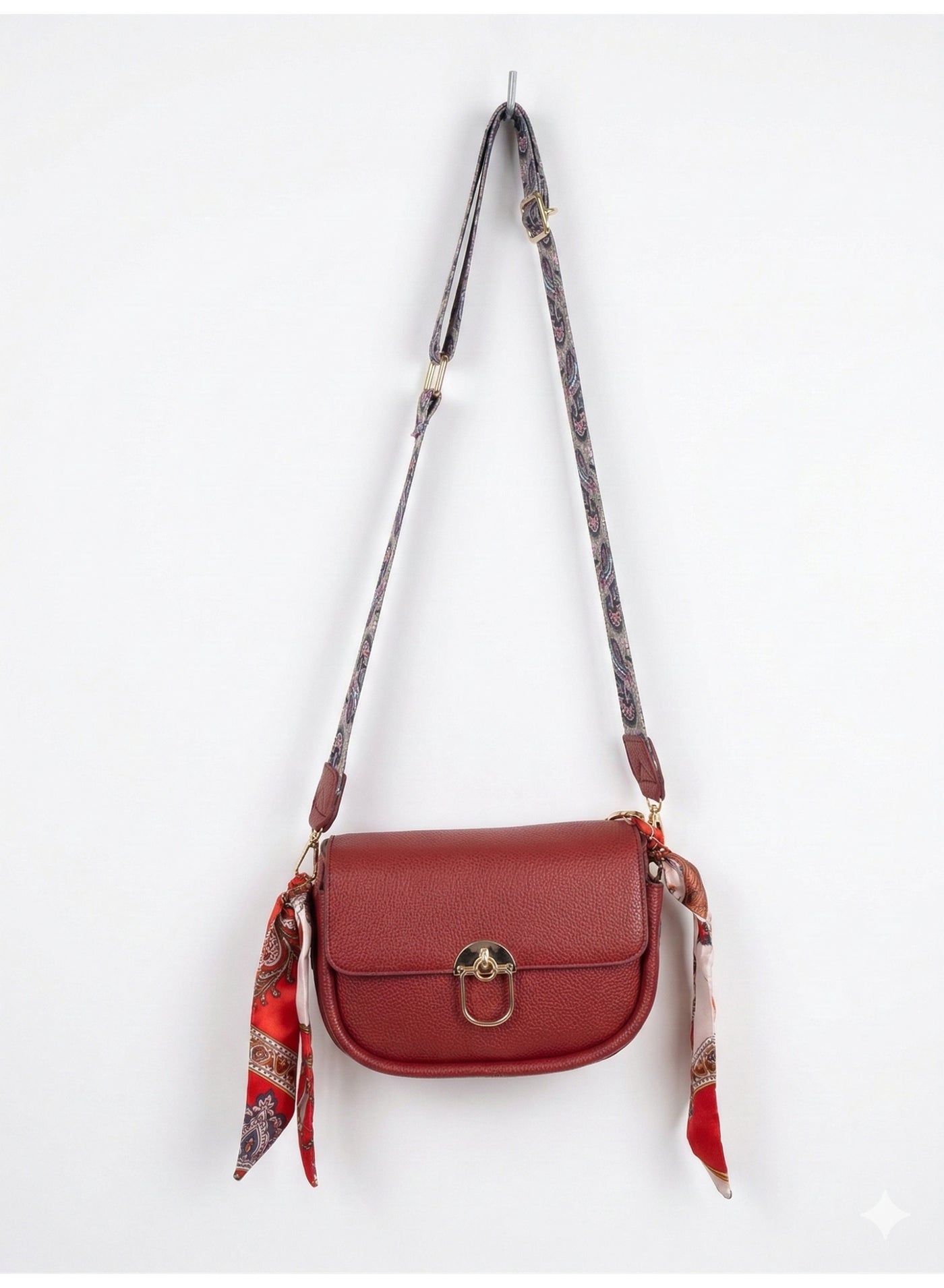 Cross Bag Leather Magnetic clip ZC-1 - Burgundy