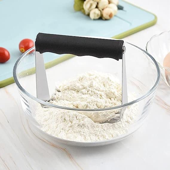 SILENCIO SILENCIO Dough Blender Stainless Steel Pastry Cutter Multipurpose Bench Scraper Great As Dough Cutter for Pastry Butter and Pizza Dough Smooth Baking Dough Tools - Image 4