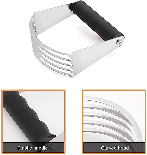 SILENCIO SILENCIO Dough Blender Stainless Steel Pastry Cutter Multipurpose Bench Scraper Great As Dough Cutter for Pastry Butter and Pizza Dough Smooth Baking Dough Tools - Image 2