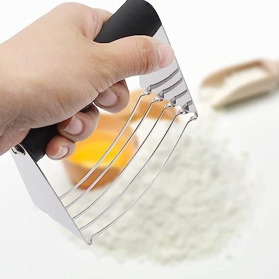 SILENCIO SILENCIO Dough Blender Stainless Steel Pastry Cutter Multipurpose Bench Scraper Great As Dough Cutter for Pastry Butter and Pizza Dough Smooth Baking Dough Tools - Image 3