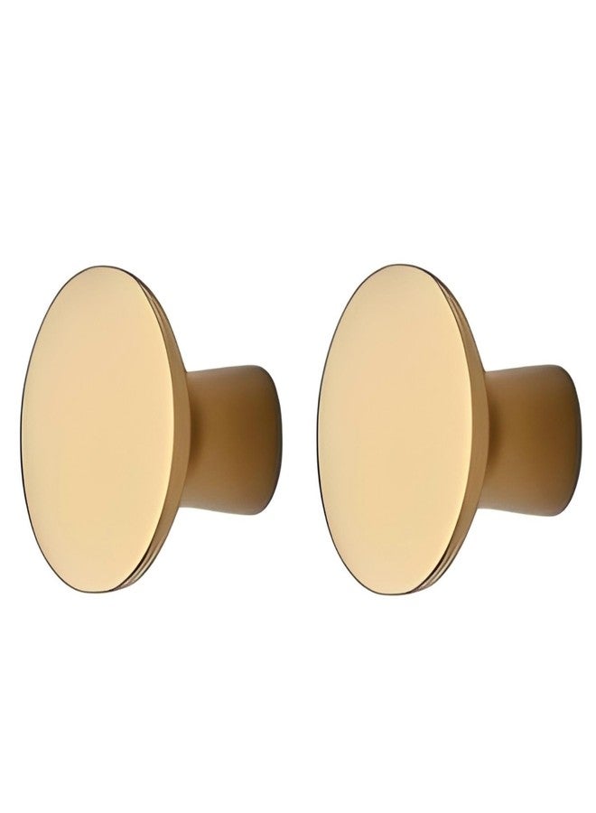 BRASK" Solid Brass Knobs for Drawers, Cabinets, Wardrobes, Kitchen Drawers, Drawer Pulls - Round Shape (28 mm) Model No. 005 (PVD Gold, 2) - Image 2