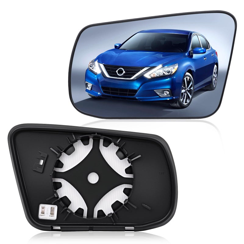 TOPMAX Driver Side Mirror Replacement Glass for Nissan Altima Sentra 2013 2014 2015 2016 2017 2018 Left Side Mirror Glass Rear View Convex Mirrors Glass with Power Heated 963653TH0A