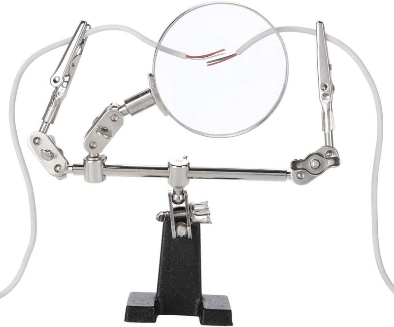 yuyte 3rd Hand Magnifier Station 5x Magnifying Glass Stand With Two Alligator Clips Adjustable And Rotatable For Jewelry Assembly Repair Modeling Hobbies And Crafts - Image 3