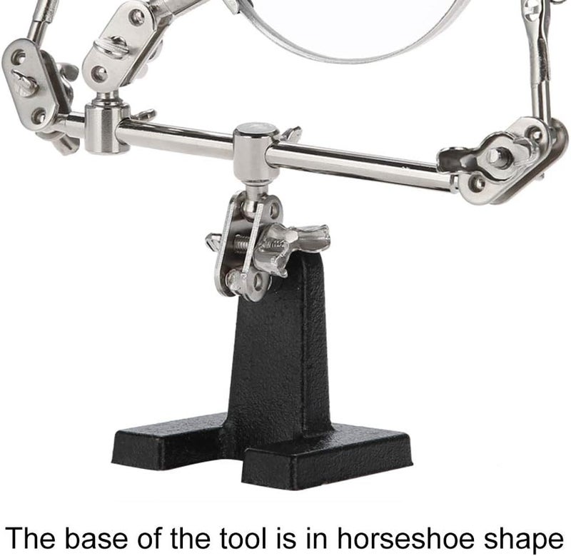 yuyte 3rd Hand Magnifier Station 5x Magnifying Glass Stand With Two Alligator Clips Adjustable And Rotatable For Jewelry Assembly Repair Modeling Hobbies And Crafts - Image 4
