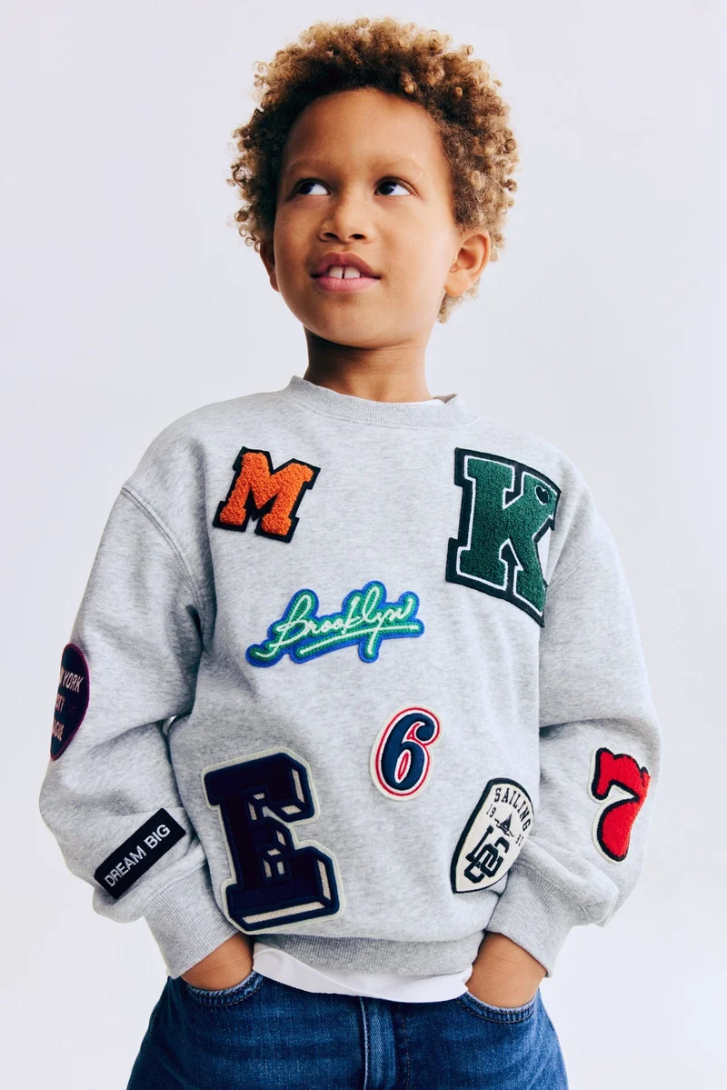 H&M Appliquéd brushed-inside sweatshirt