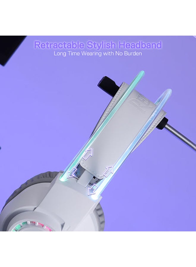 REDRAGON H231 Scream Wired Gaming Headset, 3.5mm Stereo Surround Sound, Noise-Canceling Rotatable Microphone, RGB Lighting, 40mm Drivers, Adjustable Headband, Soft Memory Foam Earcups, 2m Cable – Compatible with PC, PS4, PS5, Xbox, Switch, Mobile - Image 3