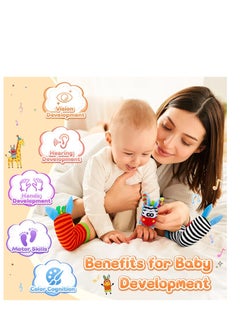 Generic 4pcs Baby Rattles Socks by TOYS-EGYPT, Animal Developmental Toys for Newborns, Sensory Toys for Newborns, Sensory Rattles for Newborns 0-12 Months  - Image 4