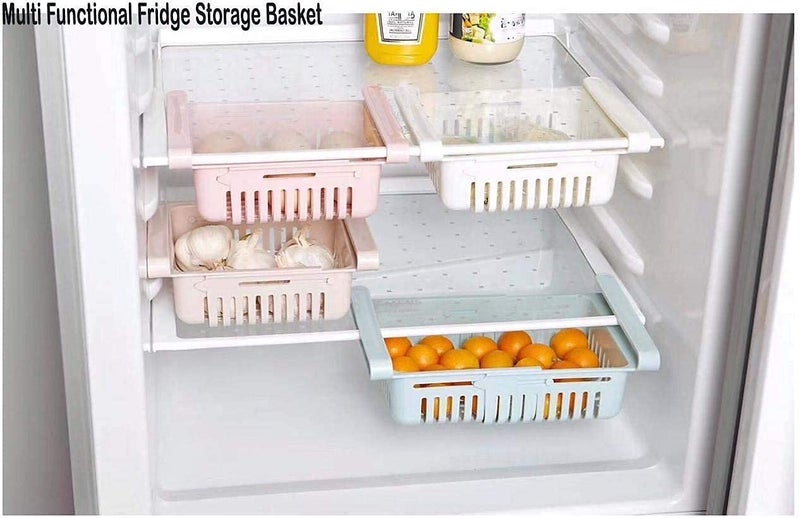 VISHVA Fridge Storage Boxes Fridge Organizers Storage Basket Set Ideal for Efficient Fridge Organizer Fridge Basket Under Shelf 4 Pcs - Image 3