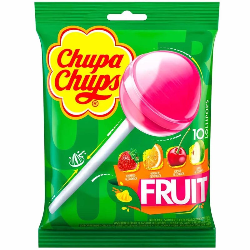 Chupa Chups Mix Fruit Flavoured Lollipops 10pcs- 120gms