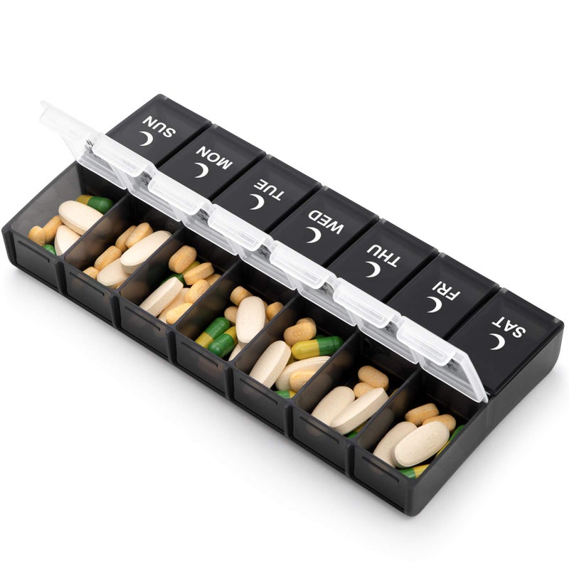 Aigret Future 7 Day Pill Organizer 2 Times a Day, Large Weekly AM PM Pill Box, Day Night Medicine Organizer, Pill Case Twice A Day, Pill Container - Image 5
