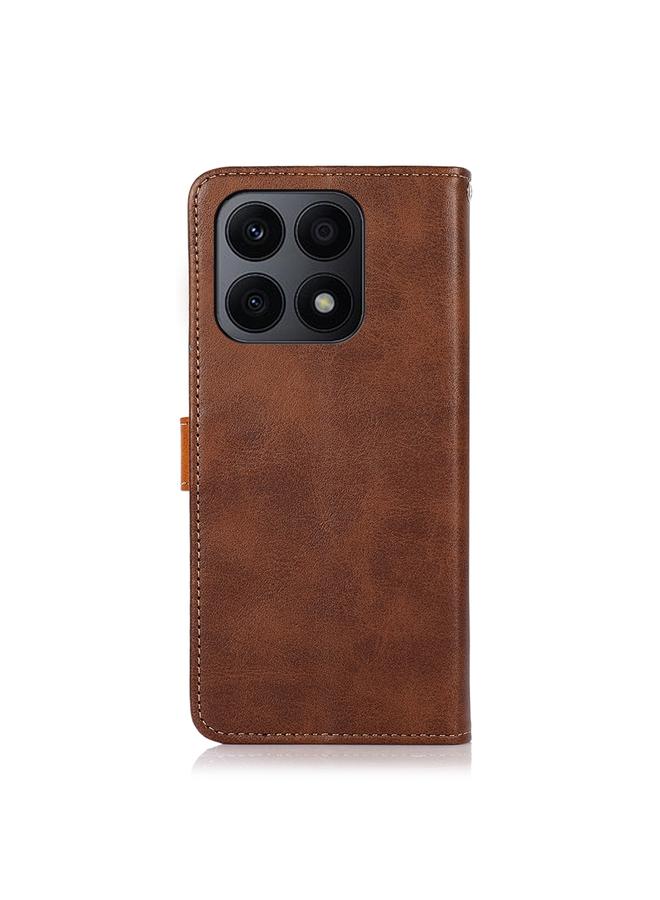 اس-توب جراب هاتف من KHAZNEH ثنائي اللون من جلد البقر الملمس القابل للطي لهاتف Honor X8a 4G - Image 3