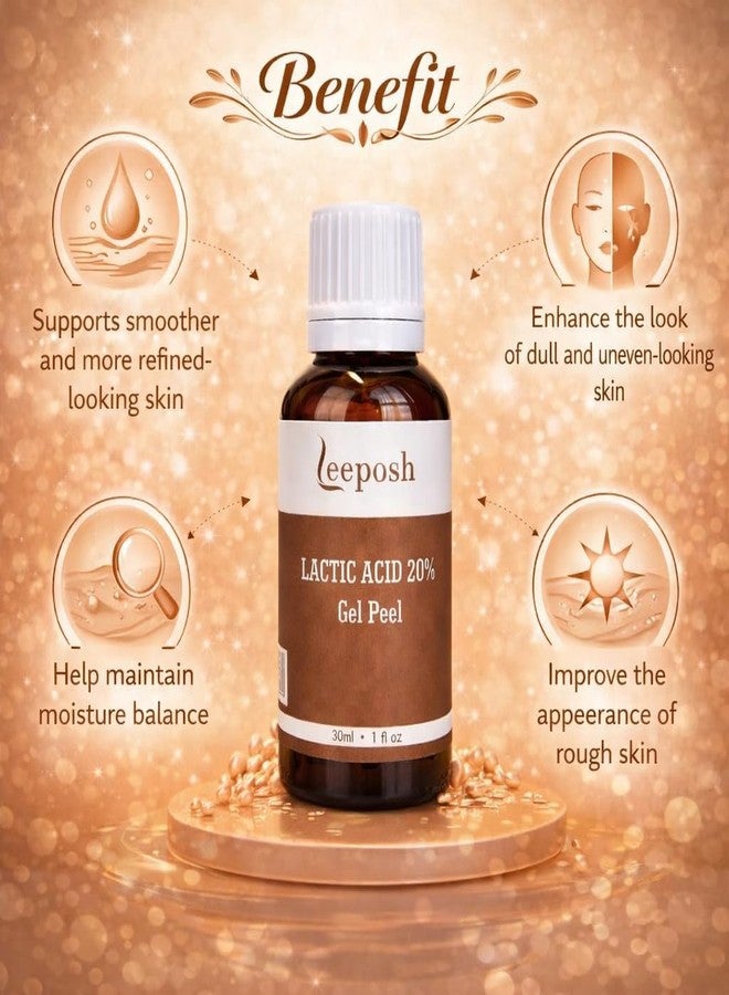 Leeposh Lactic Acid Peel 20% with Glycolic Acid & Vitamin C | Exfoliating AHA Gel for Smoother, Brighter-Looking Skin | Texture Refinement & Uneven Tone Care 30ml - Image 3