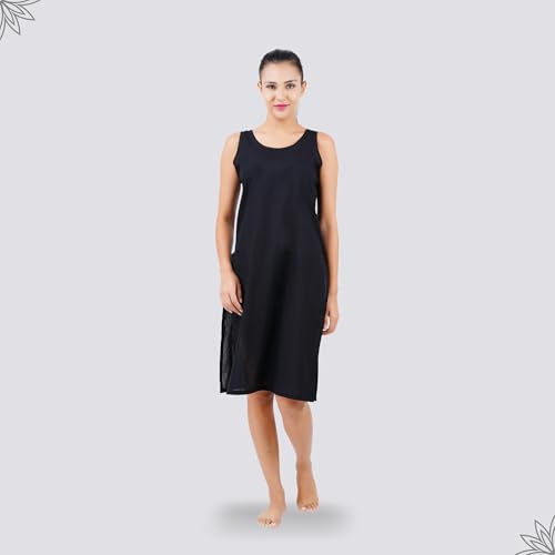 Happy Bunny Full Knee Length Cotton Camisole Inner Long Slip for Women - Firm Notstretchable Slip Lining for Kurti and Chickankari Suits/Tops - Suits Summer and Winter - Image 3